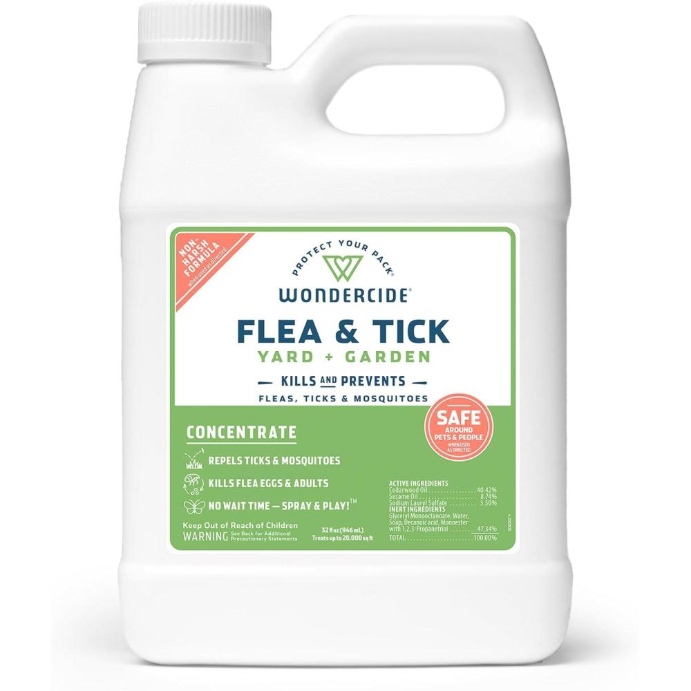 imageWondercide  Flea and Tick Spray Concentrate for Yard and Garden with Natural Essential Oils  Kill Control Prevent Fleas Ticks Mosquitoes and Insects  Safe Around Pets Plants Kids  32 oz32 Fl Oz Pack of 1
