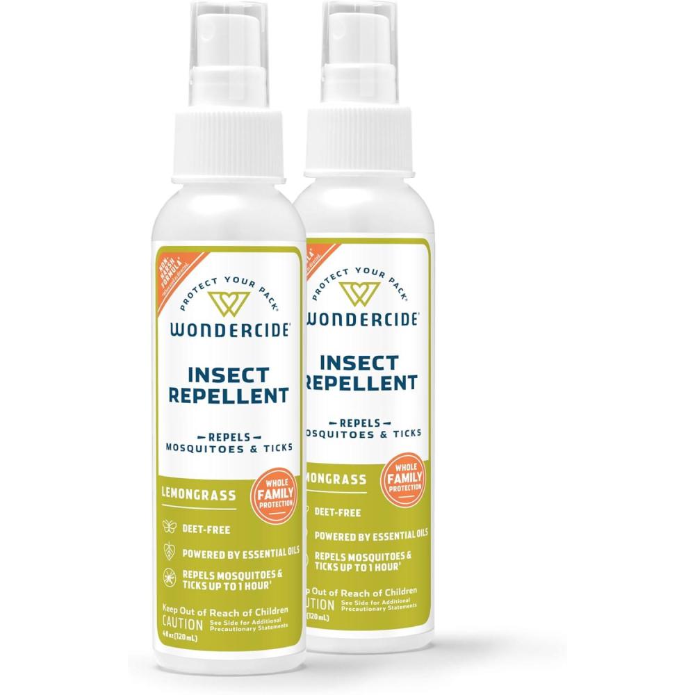 imageWondercide  Mosquito Tick and Insect Repellent with Natural Essential Oils  DEETFree Bug Spray and Killer  Safe for Family  Lemongrass 2Pack of 4 oz BottleLemongrass