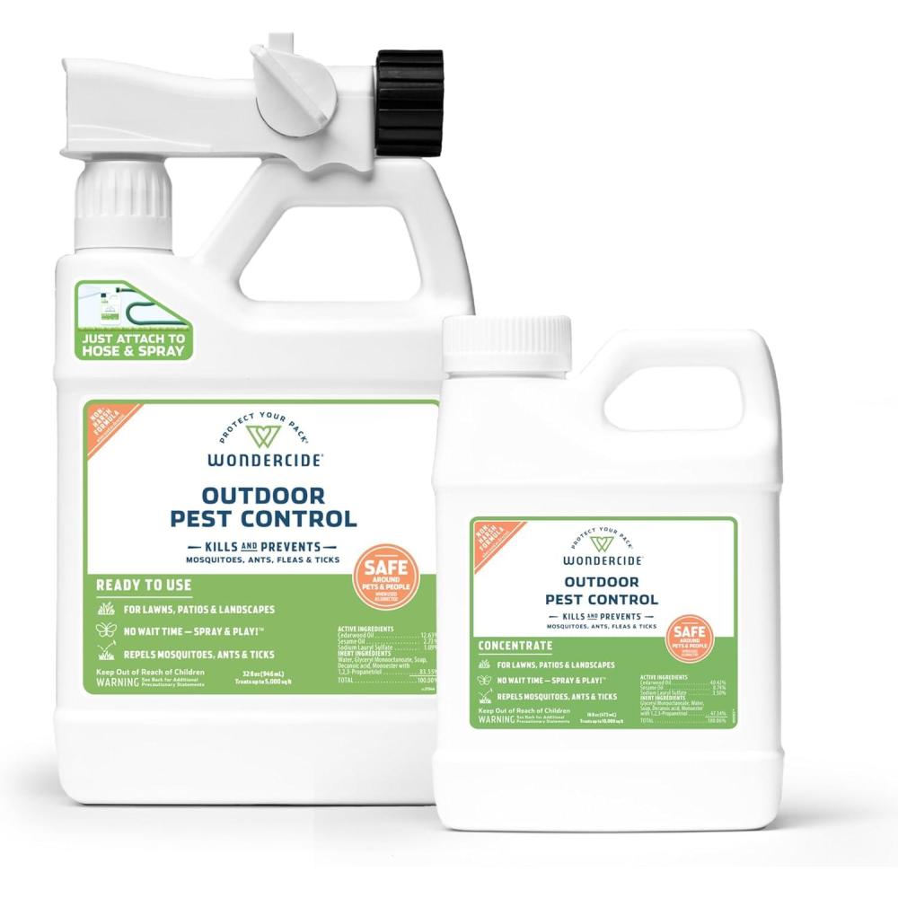 imageWondercide  Mosquito Yard Spray Refill Starter Kit  Powered by Natural Essential Oils  Insect Killer and Repellent  Lawn Treatment for Pest Control  32 oz Ready to Use and 16 oz Concentrate