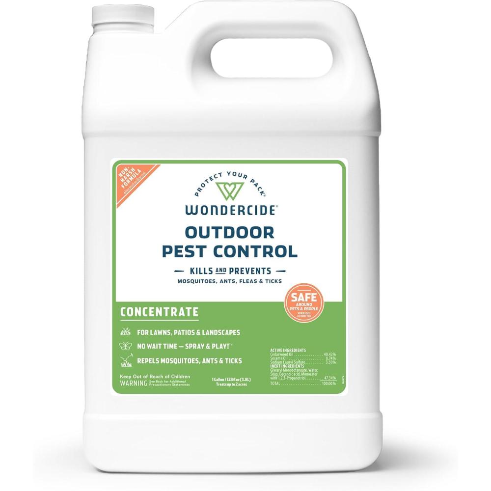 imageWondercide  Outdoor Pest Control Spray Concentrate with Natural Essential Oils  Mosquito Ant Roach and Insect Killer Treatment and Repellent  Safe Around Pets Plants Kids  1 Gallon128 Ounce Pack of 1
