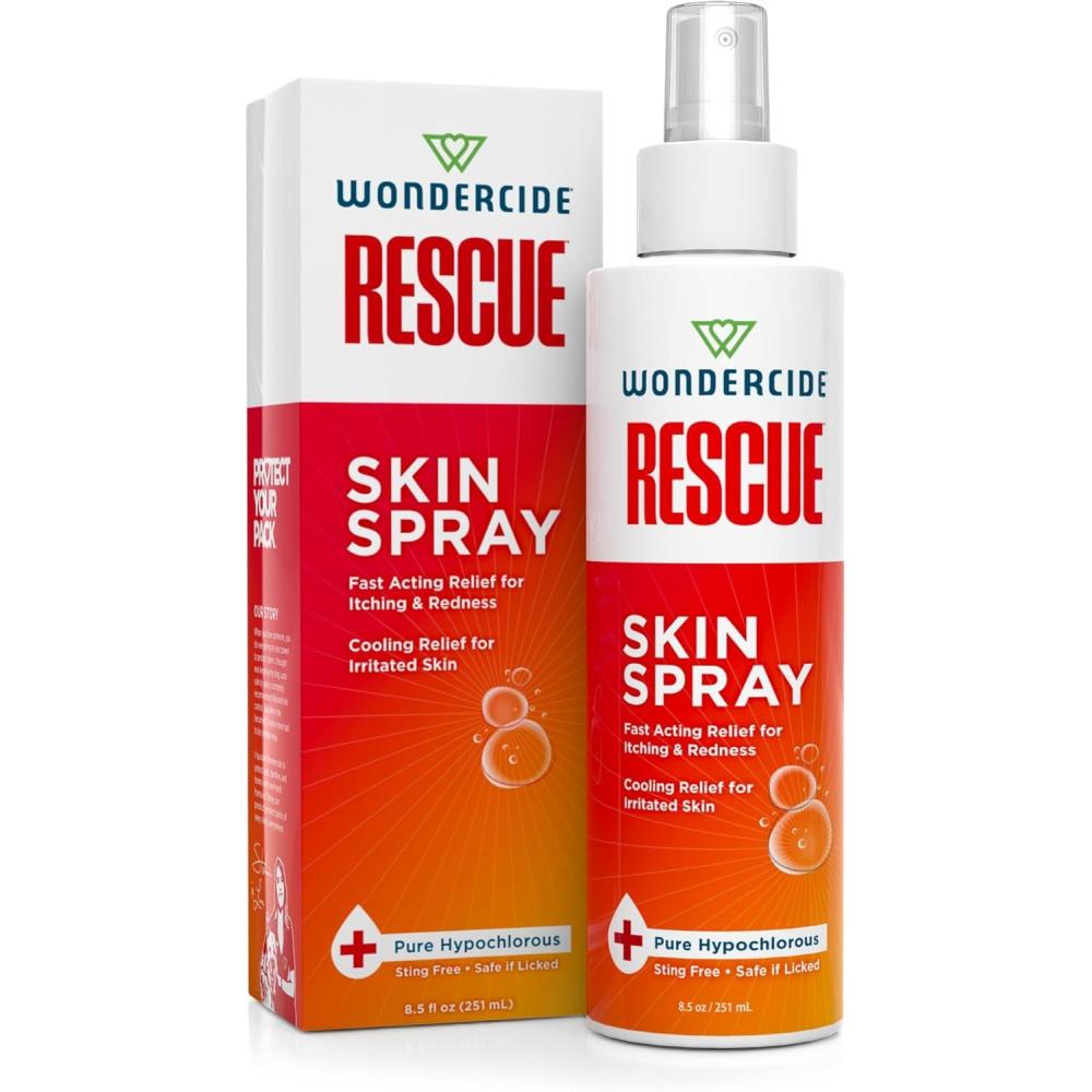 imageWondercide Rescue  Skin Spray for Pets  Allergy Care Rash Redness and Itch Relief for Dogs and Cats with Pure Hypochlorous  85 oz