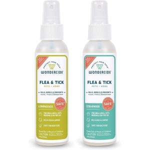Wondercide – Flea Tick Spray for Dogs, Cats, and Home – with Natural Essential Oils – 4 oz – Peppermint & Rosemary 2-Pack(Lemongrass & Cedarwood)