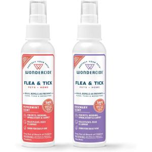 Wondercide – Flea Tick Spray for Dogs, Cats, and Home – with Natural Essential Oils – 4 oz – Peppermint & Rosemary 2-Pack(Peppermint & Rosemary)