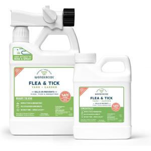 Wondercide – Flea, Tick, and Mosquito Yard Spray Refill Starter Kit – Powered by Natural Essential Oils – Insect Killer and Repellent – Lawn Treatment – 32 oz Ready to Use and 16 oz Concentrate