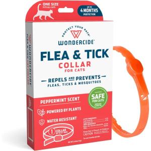 Wondercide – Flea and Tick Cat Collar – Flea, Tick, and Mosquito Repellent, Prevention for Cats – with Natural Essential Oils – Pet and Family Safe – Up to 4 Months Protection