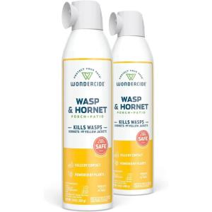 Wondercide – Wasp and Hornet Killer Aerosol Spray with Natural Essential Oils – Kill Wasps, Hornets,and Yellow Jackets – for Porch, Patio, and Outdoor Areas – Pet and Family Safe – 10 oz – 2 Pack