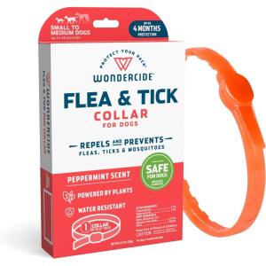 Wondercide Dog Collar – Flea, Tick, and Mosquito Repellent for Dogs – with Natural Essential Oils – Up to 4 Months Protection – Small Medium(1 Collar)