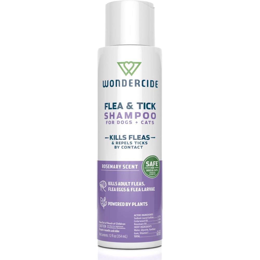 imageWondercide Flea ampamp Tick Shampoo for Dogs and Cats Flea and Tick Treatment with Natural Essential Oils for Pets Over 4 Months Powered by Plants Rosemary 12 Fl oz